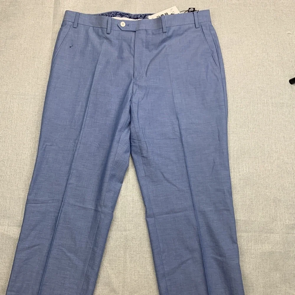 Lauren Ralph Lauren Men's Blue Chambray Cotton Suit Separate Pants Size 36 X 30